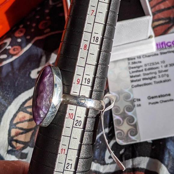 Genuine Russian Charoite Ring - Picture 3 of 8